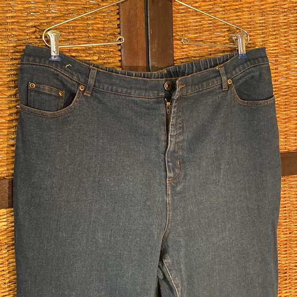 Jerry Lewis 18W zip up blue jeans with elastic back waist. - Picture 4 of 6